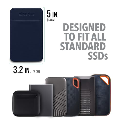 Portable Hard Drive Sleeve for Laptop (Small (For SSD) / Navy Blue)