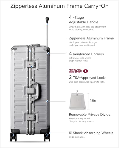 28 Inch Zipperless Checked Luggage (Silver Grey / 28 Inch)