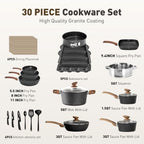 30 Pcs Pots and Pans (30-piece / Black)