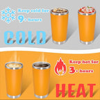 20 oz Tumbler Insulated Tumblers Stainless Steel Coffee Mug (Orange)
