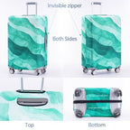 Travelkin Luggage Covers For Suitcase Tsa Approved Suitcase Cover Protector (Emerald Wave / L)