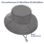 Sun Hats for Women Wide Brim Ponytail UV Protection Beach Hat Packable Waterproof Bucket Hat for Travel Hiking Gardening (Grey)