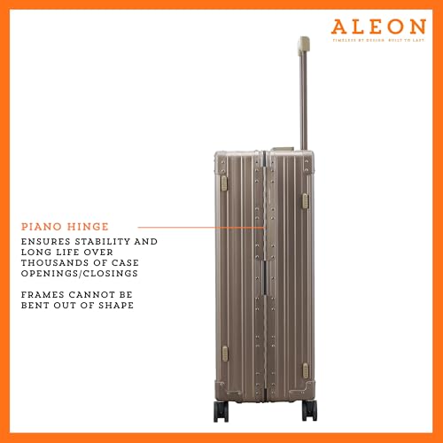30" All Aluminum Checked Spinner Luggage (30 Inches / Bronze)