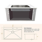 33x19 Drop In Kitchen Sink Workstation (33"L x 19"W x 10"D / Black)