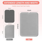 Heat Resistant Large Silicone Mat for Hair Styling Tools (Gray)