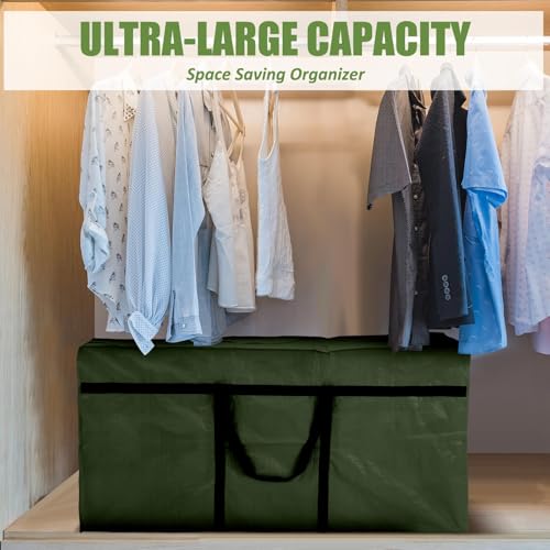 4 Pcs 96 Gallon Extra Large Moving Bags Heavy Duty Storage Bag (96 Gallon / Green)