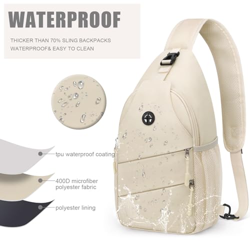 Crossbody Bags for Women Men Trendy Sling Bag Backpack Chest Bag (Large / Light Grey)