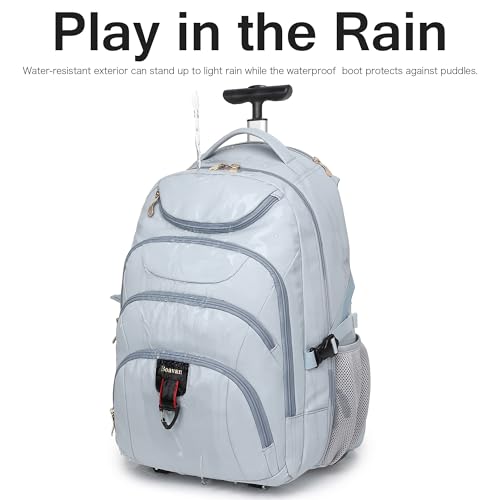 Rolling Backpack for Women (17.3 inches / Blue)