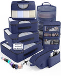8 Set Packing Cubes for Travel Essentials (05 Indigo Blue)
