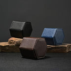 Single Watch Box Blue Hexagonal (Blue / 1-Slot)