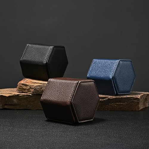 Single Watch Box Blue Hexagonal (Blue / 1-Slot)
