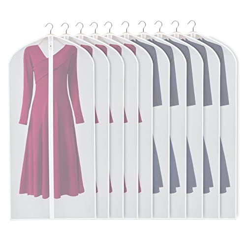Coat Cover for Storage Garment Bags for Hanging Clothes 54 in 10Pack (54"-10pcs)