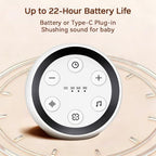 Portable Sound Machine White Noise Machine for Baby Kids Adults Sleeping with 32 Soothing Sounds 32 Volume Levels Brown Noise Machine with 4 Timer Memory Funtion for Travel Office Privacy (White)