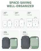 6 Set Packing Cubes for Travel Durable Suitcase Organizer Bags Set with Personalized Tag Travel Essentials with Shoe Bag Traveling Accessories for Luggage Machine Washable (Set of 6 / No Compress-Green)