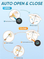 Windproof Travel Umbrellas for Rain and Sun (Clear-Yellow / 2 PK)