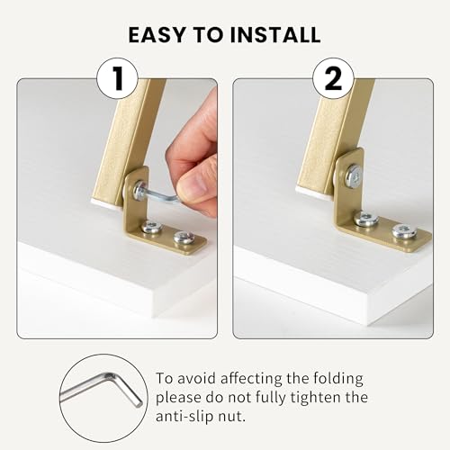 Foldable TV Trays (White & Gold-2pcs)