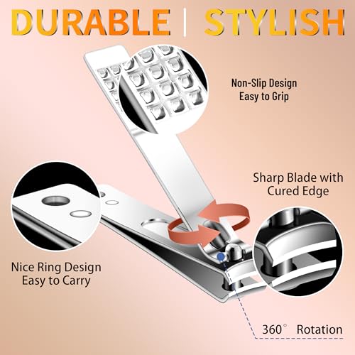 Manicure Set 16 In 1 Professional Stainless Steel Pedicure Kit Toenail Clippers Set Mens Grooming Kit Fingernail Kit for Women with Luxurious Travel Bag (16Pcs-Brown)