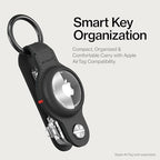 KeySmart Air AirTag Keychain Key Holder (Vegan Leather (2 Pack))