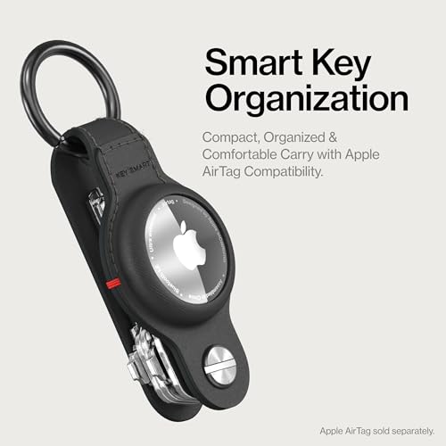KeySmart Air AirTag Keychain Key Holder (Vegan Leather (2 Pack))