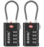 TSA Approved Luggage Locks with Search Alert Indicator (Black)
