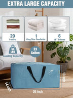 4 Pack Extra Large Moving Bags with Backpack Straps & Handles (Dusty Blue / 4 Pack)