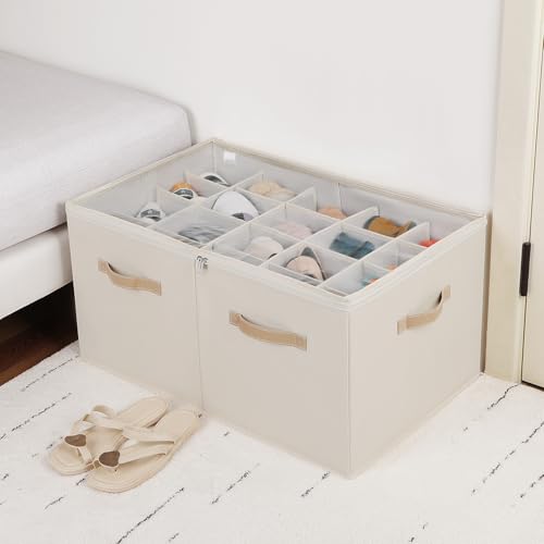 Shoe Organizer for Closet (Beige / Extra Large(26.5''L x 16.54''W x 13.5''H))