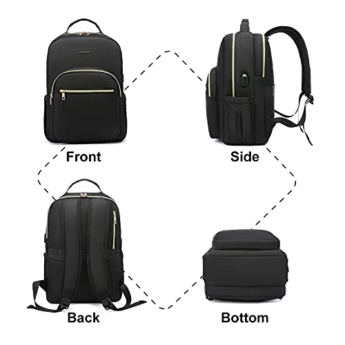 Laptop Backpack for Women (Black D / 17-Inch)