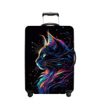 Neon Cat Luggage Cover Washable Suitcase Protector Anti (Neon Cat / S(20-22inch suitcase))