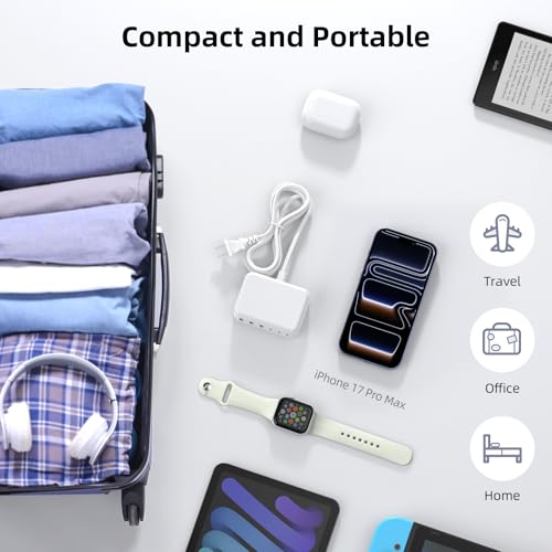 100W 6 in 1 USB Charger (A-White)