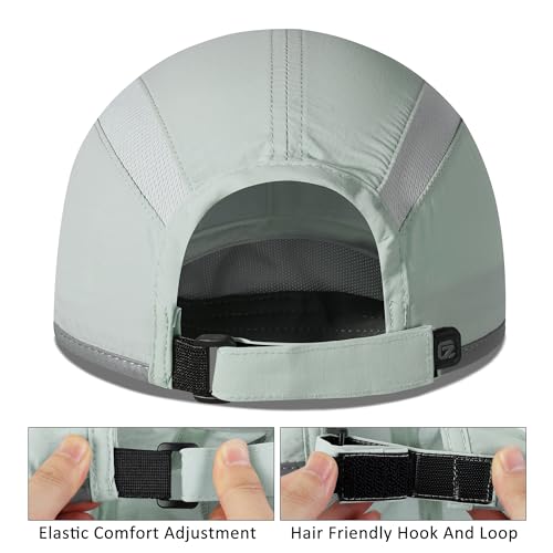 Baseball Cap Foldable Running Cap Sports Hat for Men Woman Adjustable Dry Fit Cooling Hats Water Repellency Lightweight Outdoor Reflective Ball Cap for Golf Gym Hiking Grey Blue (6 7/8-7 1/2 / Grey Blue)