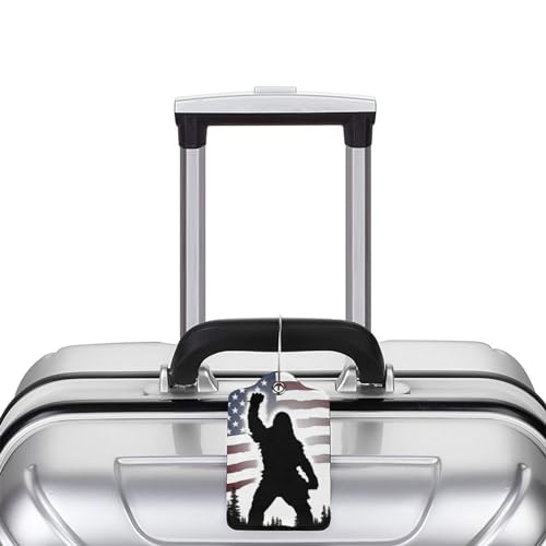 American Flag Leather Luggage Tag with Stainless Steel Ring (1 PCS / American Flag)
