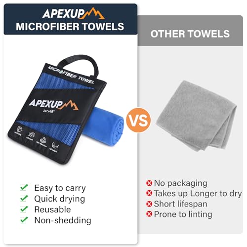Microfiber Travel Towel (Dark Blue / 60"×30" Single)