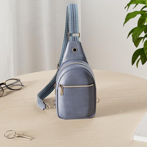 Sling Bag for Women Vegan Leather Small Fanny Pack Crossbody Bags Chest Bag for Women Navy Blue (2-navy Blue)