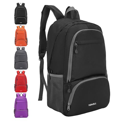 30L Hiking Backpack Lightweight Day Packs (E-black)