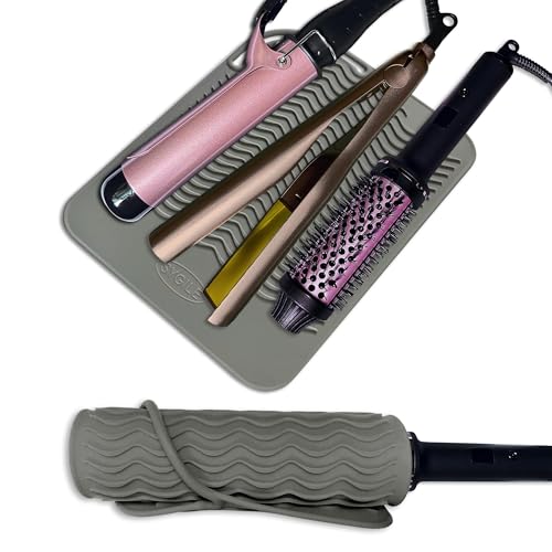 11" X 7.5" Large Size Heat Resistant Silicone Travel Mat for Hair Straighteners (5.6 Ounce)