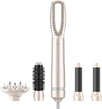 AIKO PRO 5-in-1 Hair Dryer Brush Set, 1200W, Lightweight, ALCI Safety, Tourmaline Technology, Champagne Gold (Champagne Gold)