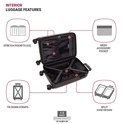 7272 Energie Expandable Hardside Luggage with Spinner Wheels and TSA Lock (Carry-On 19-Inch / Black)
