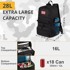 Tactical Double Deck Cooler Backpack for Men (Black / Large)