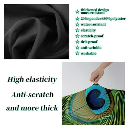 Luggage Cover Suitcase Protector + Luggage Tag (Vibrant Peacock Feather / M)