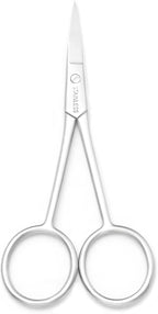 Multicolor Professional Grooming Scissors for Personal Care Facial Hair Removal and Ear Nose Eyebrow Trimming Stainless Steel Fine Straight Tip Scissors 3.9 Inch (Silver D)