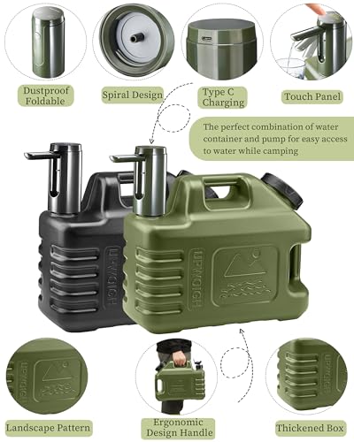 3.5 Gallon Water Jug with Rechargeable Touch Pump (Green Pump / 3.5 Gal)