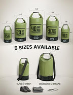 Dry Bag Waterproof Backpack with Phone Pouch 5L (Olive Green / 40L)