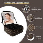 Makeup Bag with Led Mirror (Light Brown / with LED mirror)