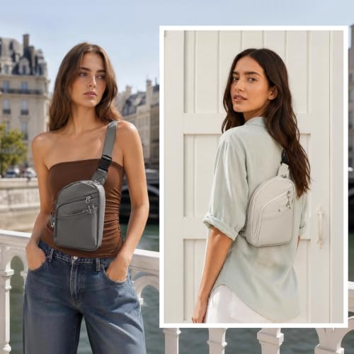 Anti Theft Crossbody Bag for Women Men (3-dark Grey)