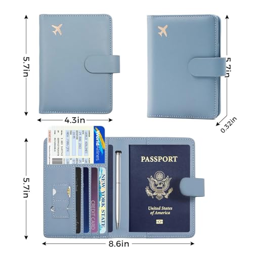 Premium Leather Passport Holder Covers Case (UP-GREY GREEN)