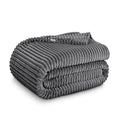 Fleece Blanket Luxury Microplush (King / 35 - Ribbed Grey)
