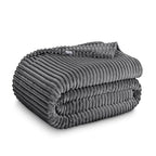 Fleece Blanket Luxury Microplush (King / 35 - Ribbed Grey)
