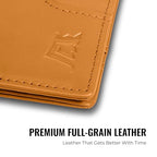 Money Clip Slim Minimalist Wallet for Men (Cognac)