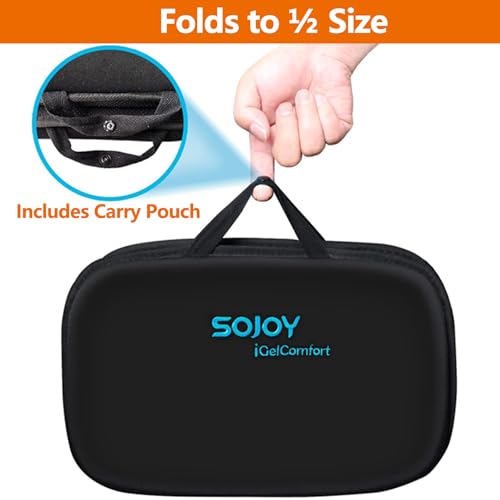 iGelComfort 3 in 1 Foldable Gel Seat Cushion Featured with Memory Foam (Black)