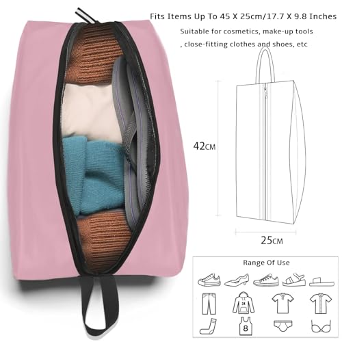 Shoe Bags for Travel Large Capacity Oxford Fabric Portable Shoe Bags (Pink / 16.5 × 9.8 Inches | 1-Pack)